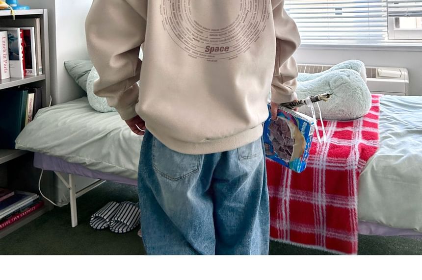 SeoulPop - Sweatshirt met losse pasvorm en letters