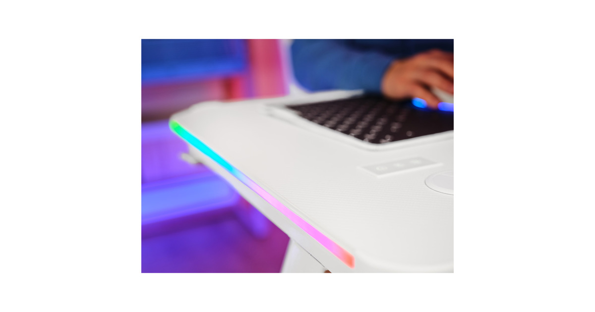 TrustGXT 709W Luminus RGB-gamingbureau gaming desk  (Wit)