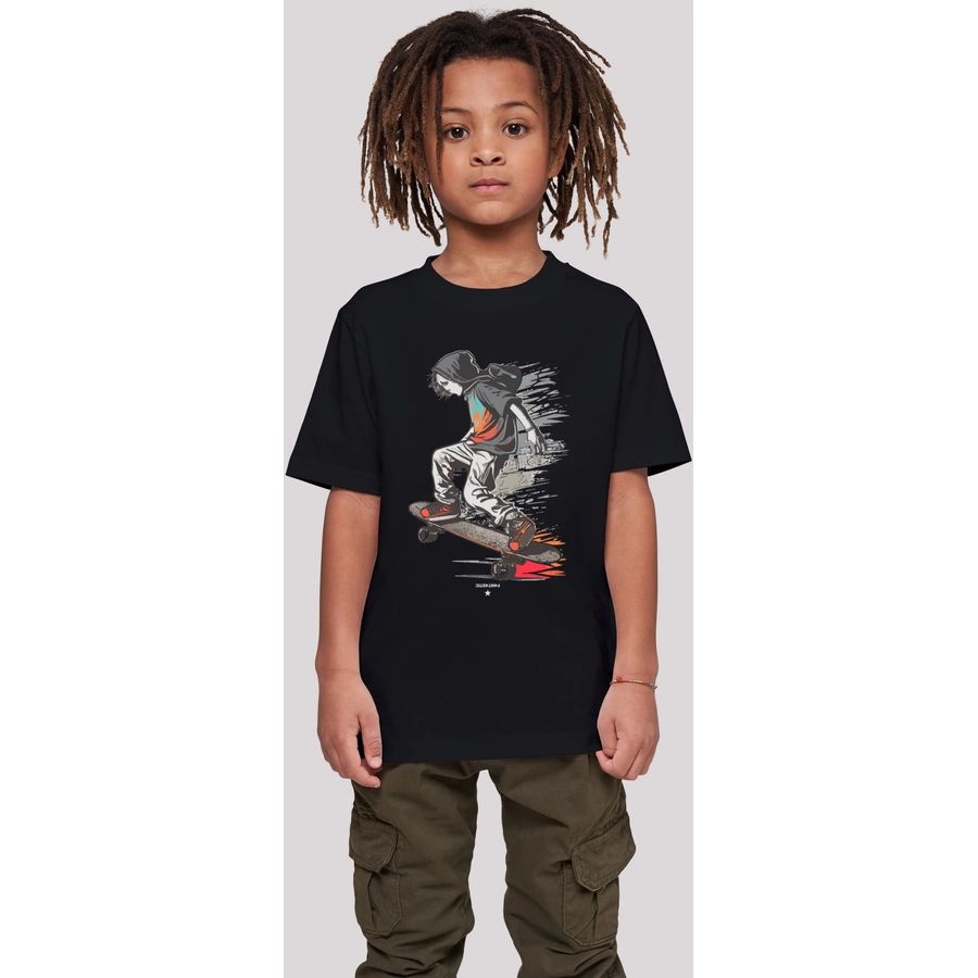 F4NT4STIC T-Shirt Skateboarder schwarz