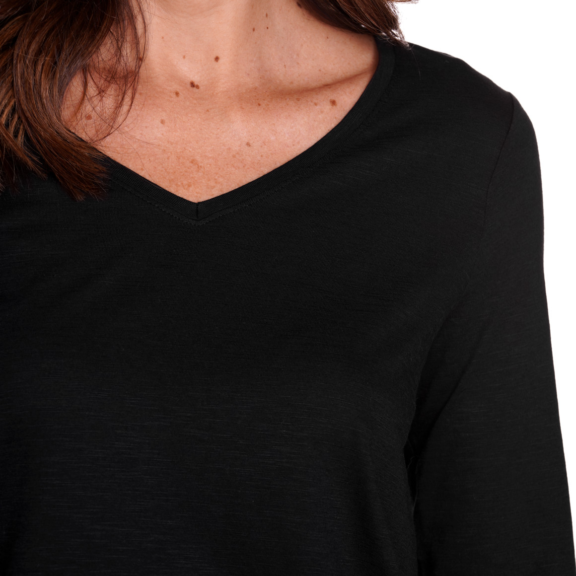 Gina Benotti Damen Langarmshirt aus Flammgarn schwarz