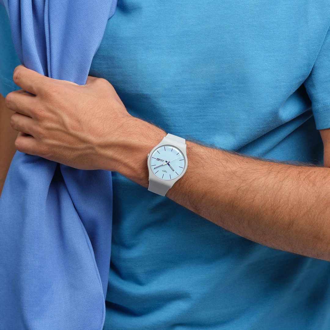 Swatch Original 41 Biosourced Blueberry Sky