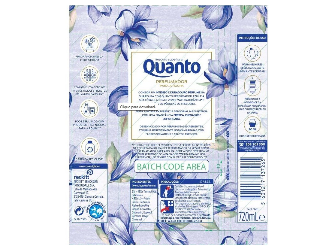 DETERGENTE ROUPA MÁQUINA LIQUÍDO XAU VANISH 80D   QUANTO PERFUMADOR 36D