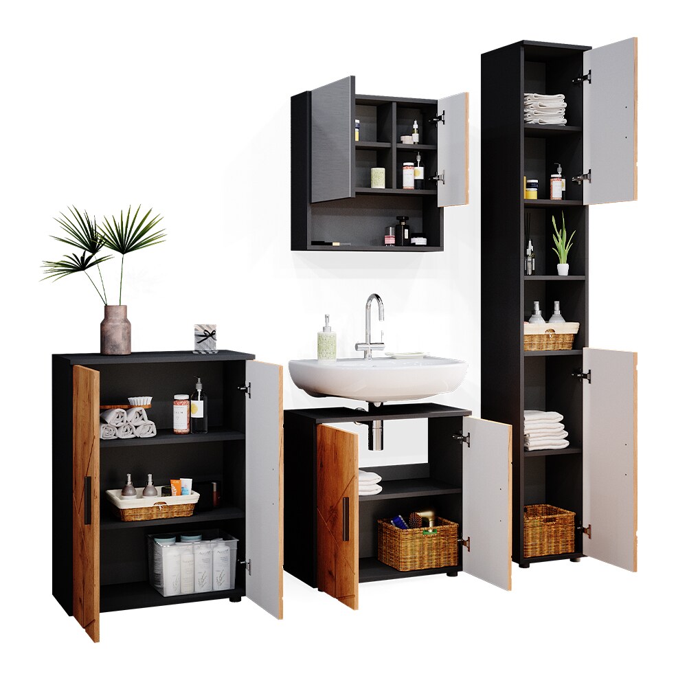Vicco Badmöbel Set Badezimmermöbel Irma Spiegelschrank Badschrank Hochschrank