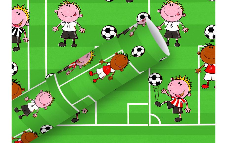 Geschenkpapier Fussball g/m², Mehrfarbig, 70 cm x 2 mGeeignet als Geschenkverpackung oder Einfasspapier für Bücher