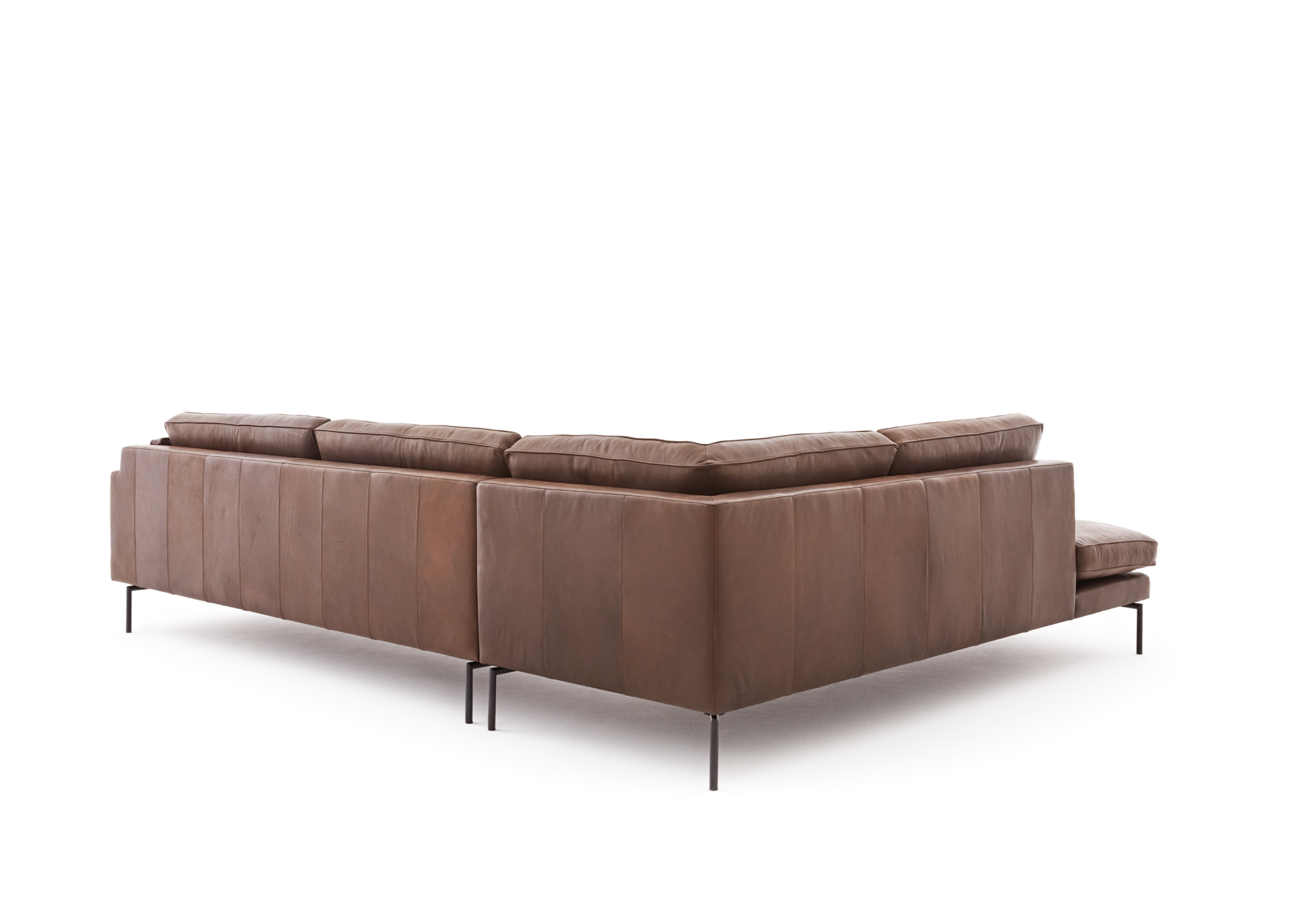 Loods 5 Design hoekbank Stark links Hoekbank Links (36+28) | C Sauvage Chocolate | Zwart met knik