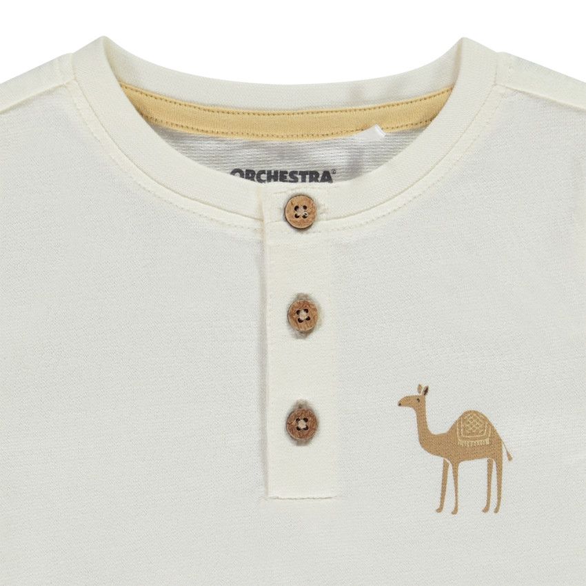 T-shirt manches courtes print dromadaire pour bébé garçon - Ecru