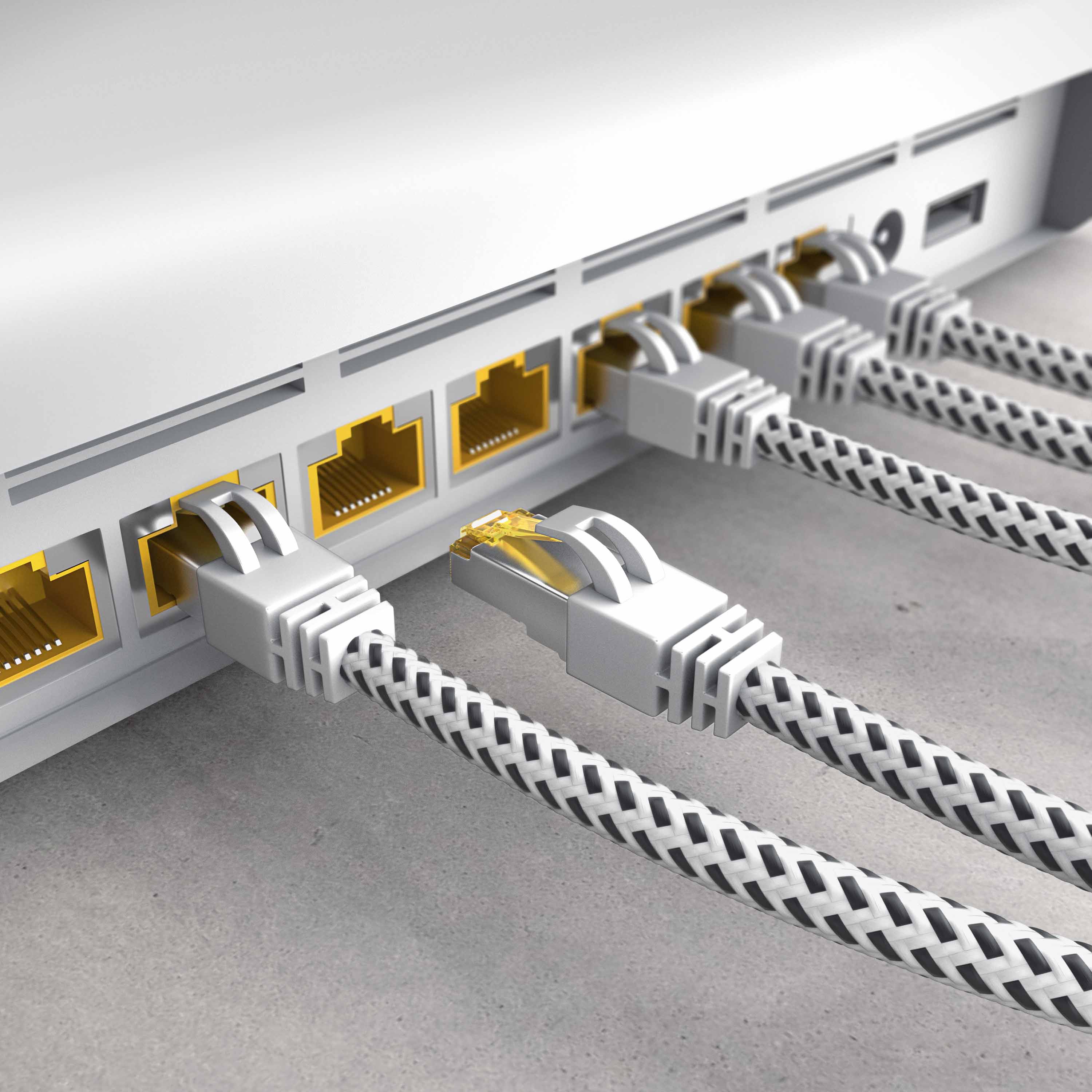 Primewire Patchkabel CAT 7 Rohkabel mit Baumwollummantelung- Gigabit Ethernet LAN Kabel - 10 Gbit/s - S/FTP PIMF Schirmung - Netzwerkkabel - 10m