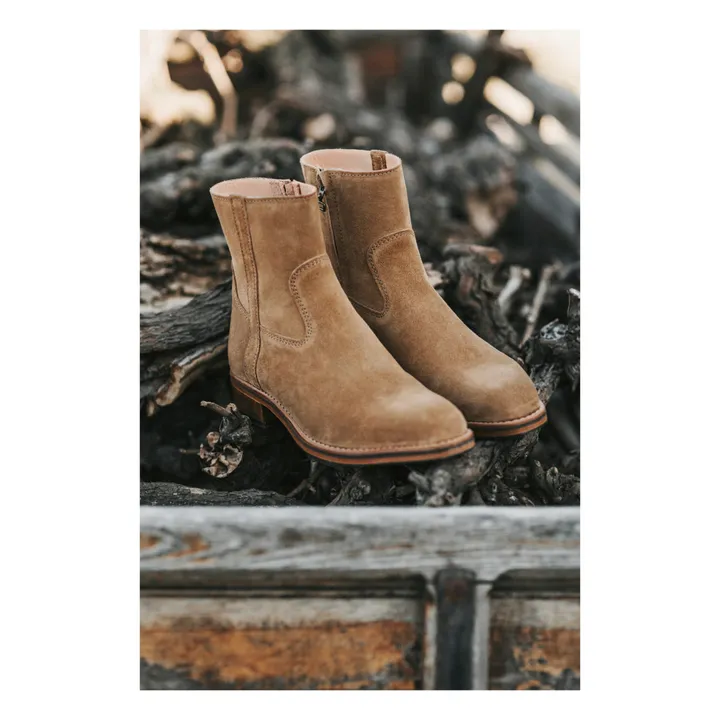 La Botte Gardiane Bottines Clint Cuir Velours | Camel