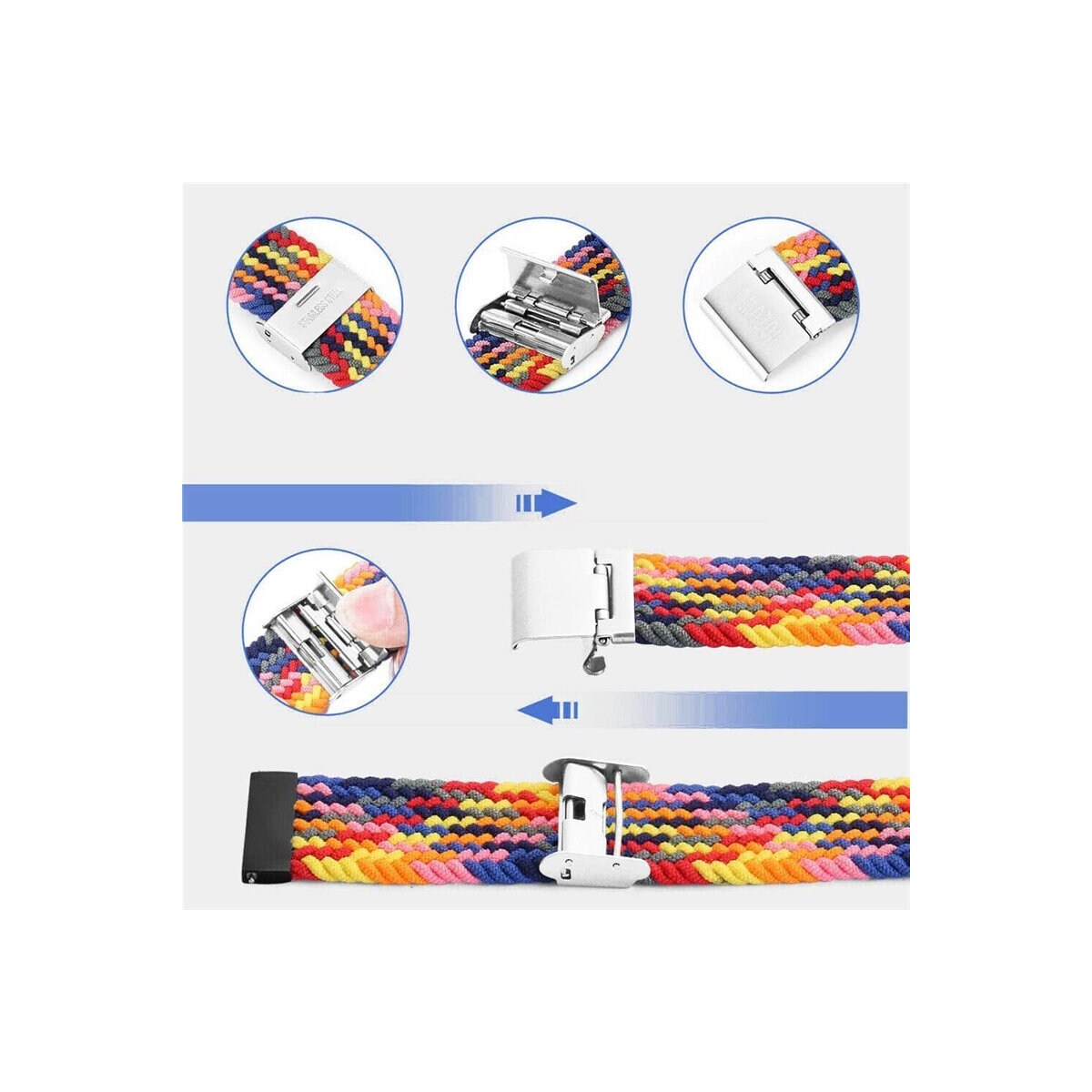 Flettet elastisk armbånd Samsung Galaxy Watch 6 (40mm) - Rød/svart