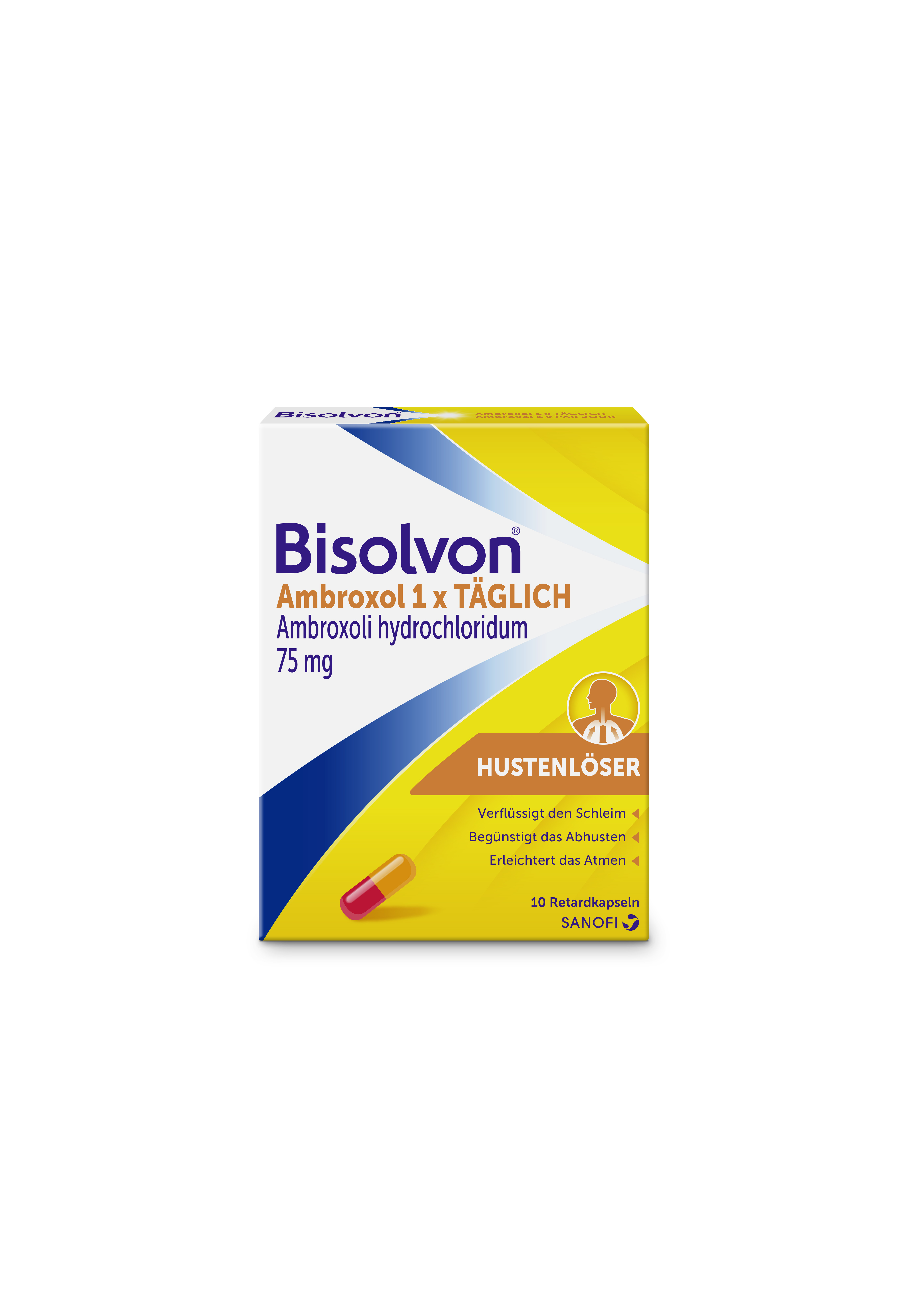 Bisolvon Ambroxol 1x TÄGLICH 75 mg<br>10 Stück, Blister, Hartkapsel, retardiert