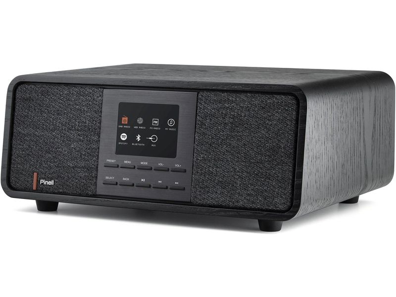 Pinell Micro-HiFi Anlage Supersound 501 Schwarz Kompakt-Audiosystem mit DAB , FM, Internetradio und Spotify Connect