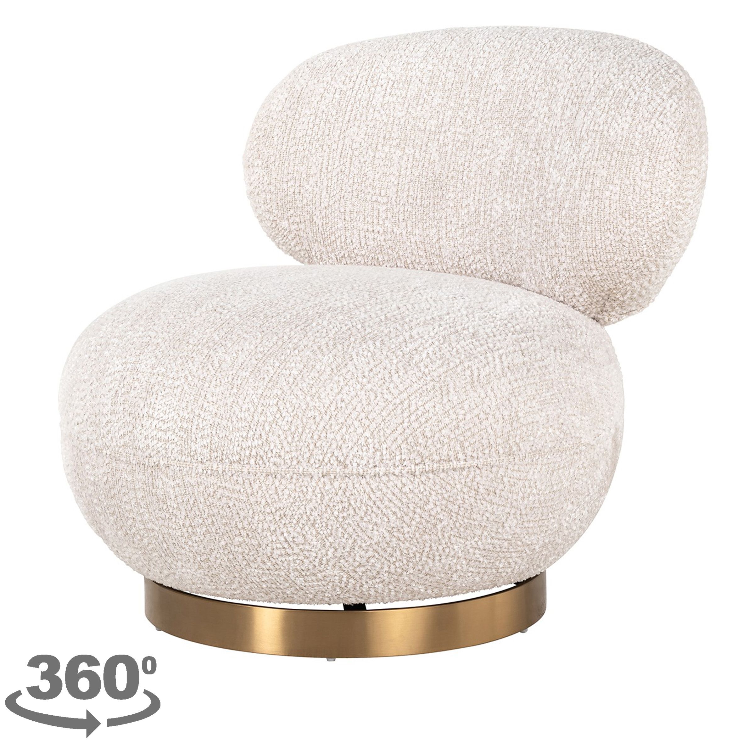 Draaifauteuil S4736 Lovely Cream Jace B78 x D86 x H76 cm