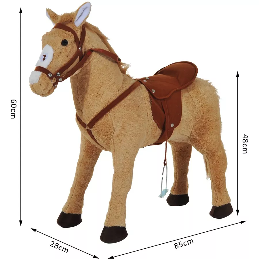 HOMCOM Kinderpferd beige