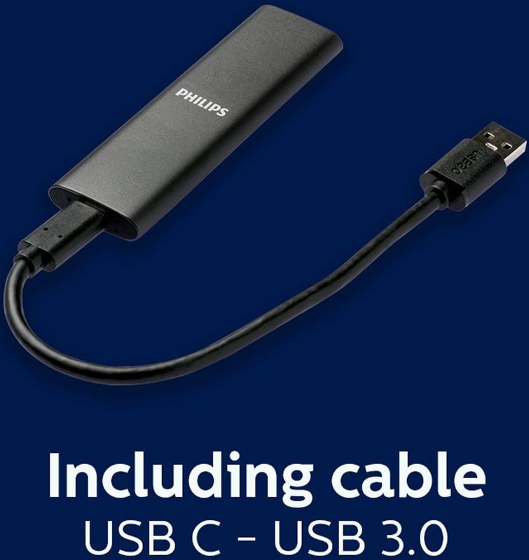 Philips Portable SSD - 1 TB - USB-C - USB 3.2 - 540MB/s