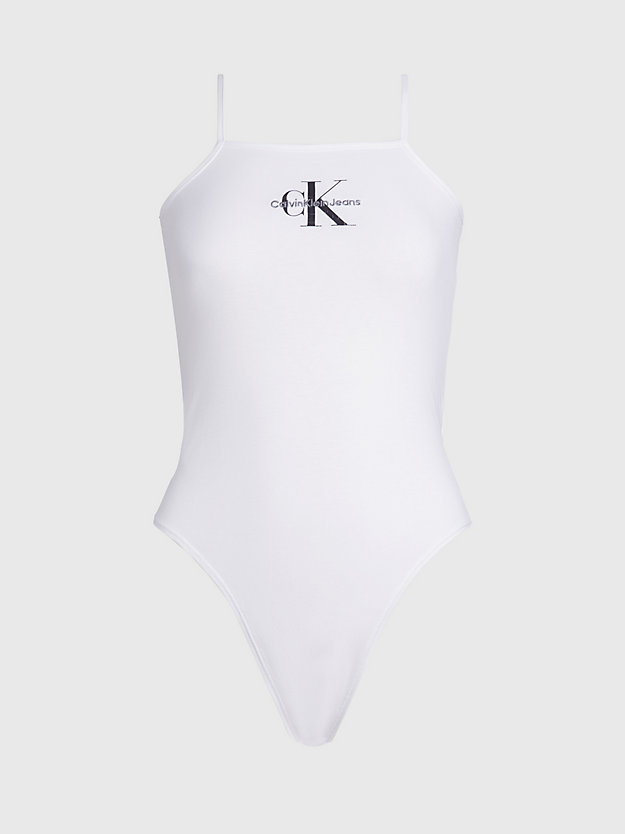 Body monogramado em algodão elástico