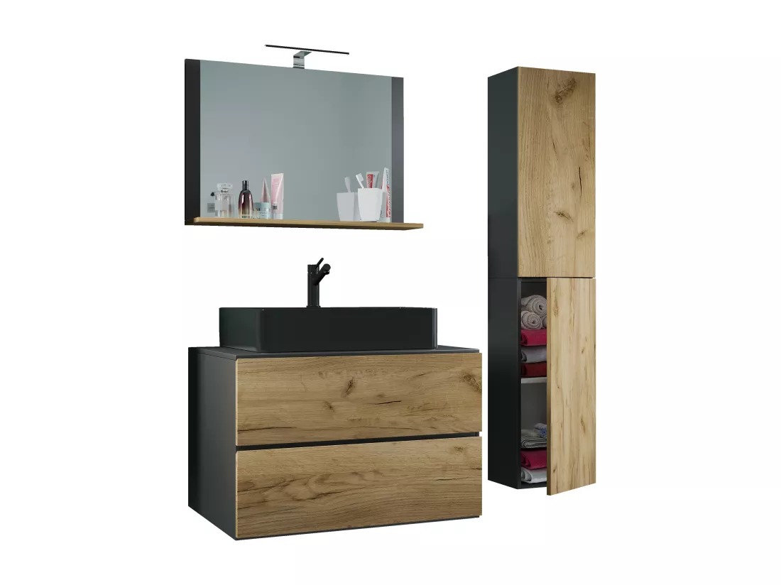 Meuble de salle de bains 4 pièces Lendas 80 cm L