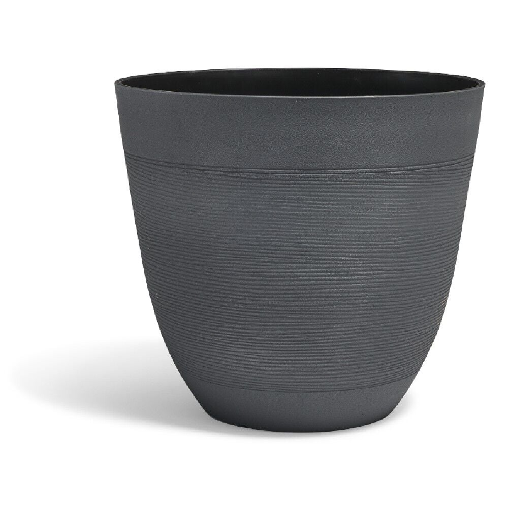 Cache pot rond gris frise ligne horizontale 30L