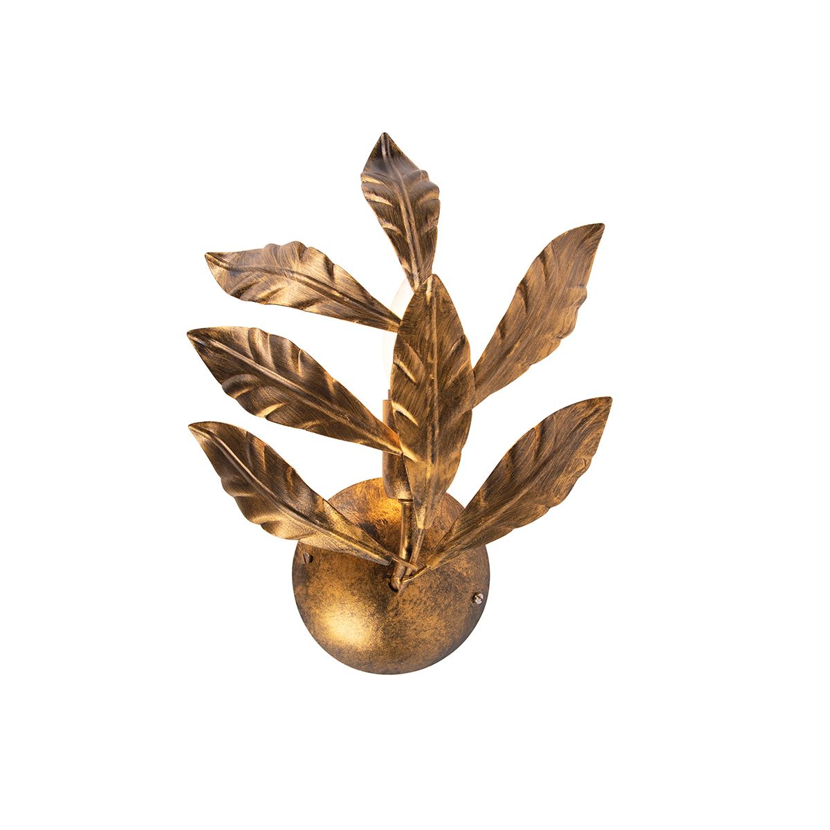 Art Deco wandlamp antiek goud - Linden
