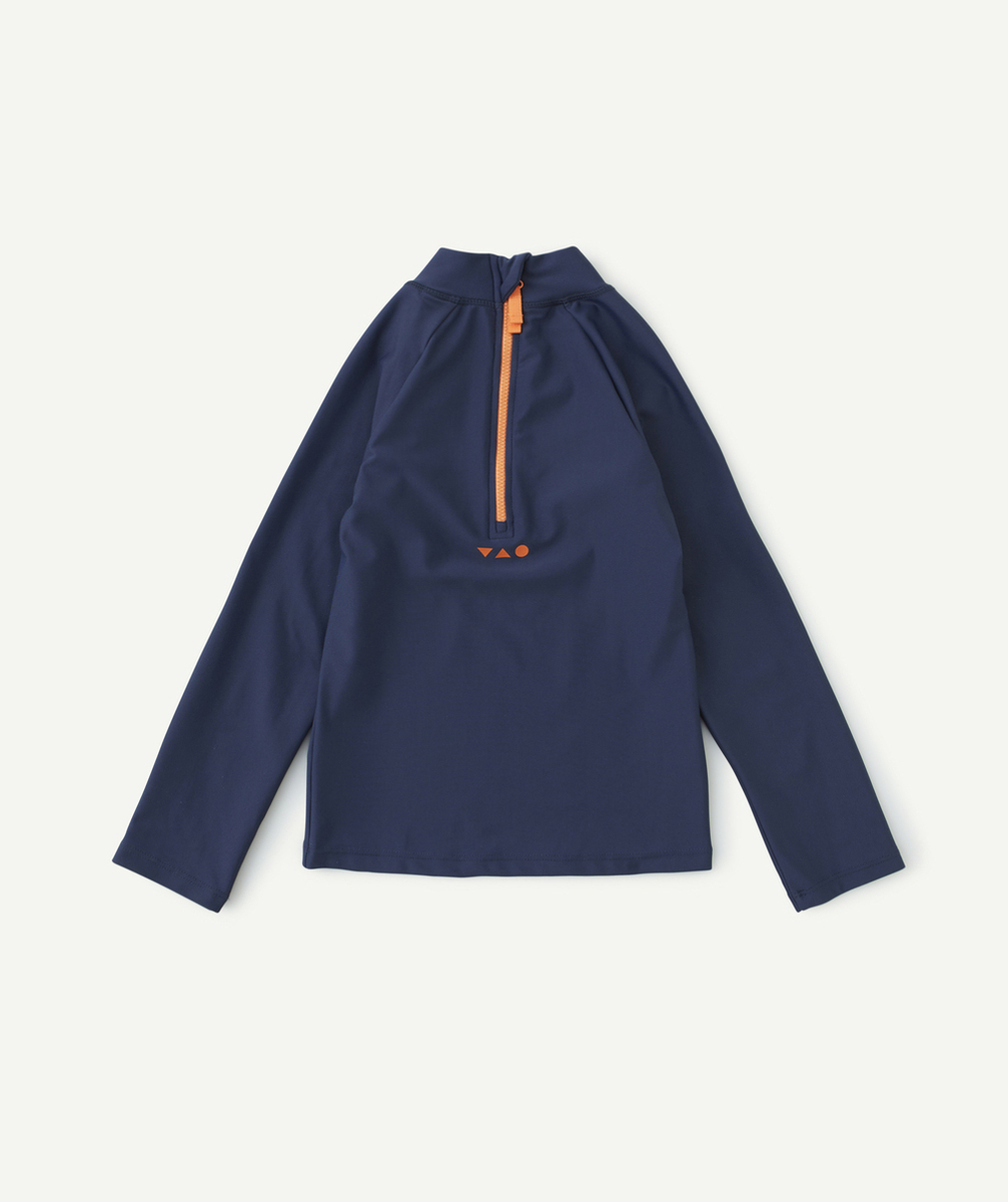 T-SHIRT MANCHES LONGUES ANTI-UV GARÇON EN FIBRES RECYCLÉES BLEU MARINE