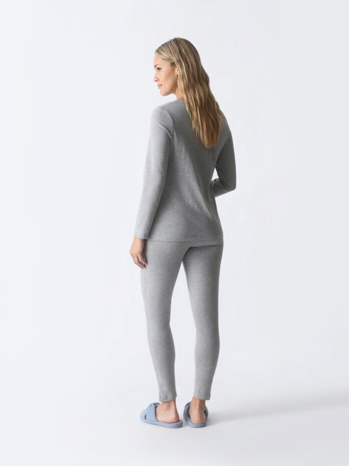 Conjunto de pijama de maternidade - Cinza mesclado