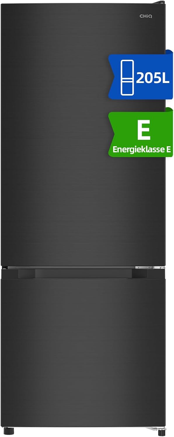 CHIQ FBM205L42 Kühlschrank – 205L (153L Frisch- + 52L Gefrierfach), Low Frost, Energieeffizienzklasse E, 39 dB leise, Türen wechselbar [Energieklasse E]