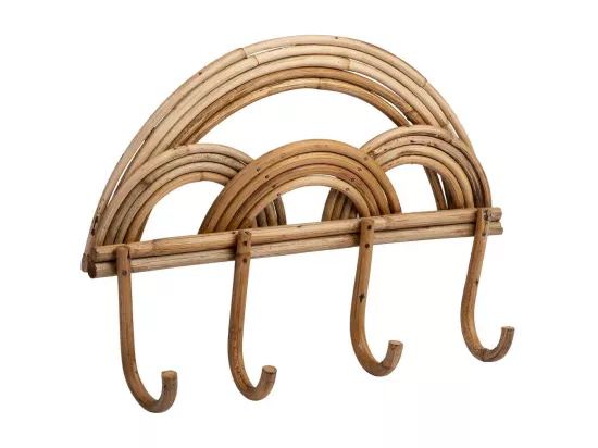Cintre en rotin marron et bambou 38x7x26h cm