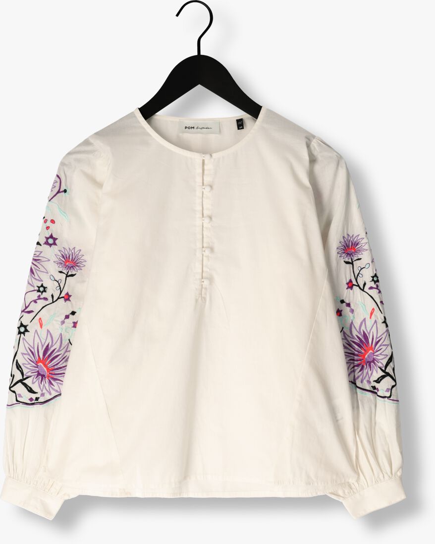 POM AMSTERDAM zand pom amsterdam blouse embroidery purple blouse