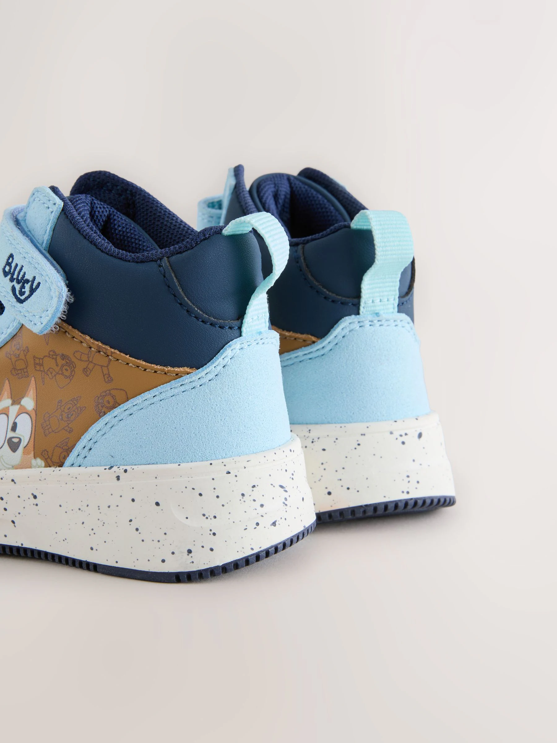 Marineblauwe Bluey - Hoge sneakers met klittenbandsluiting en elastische veters