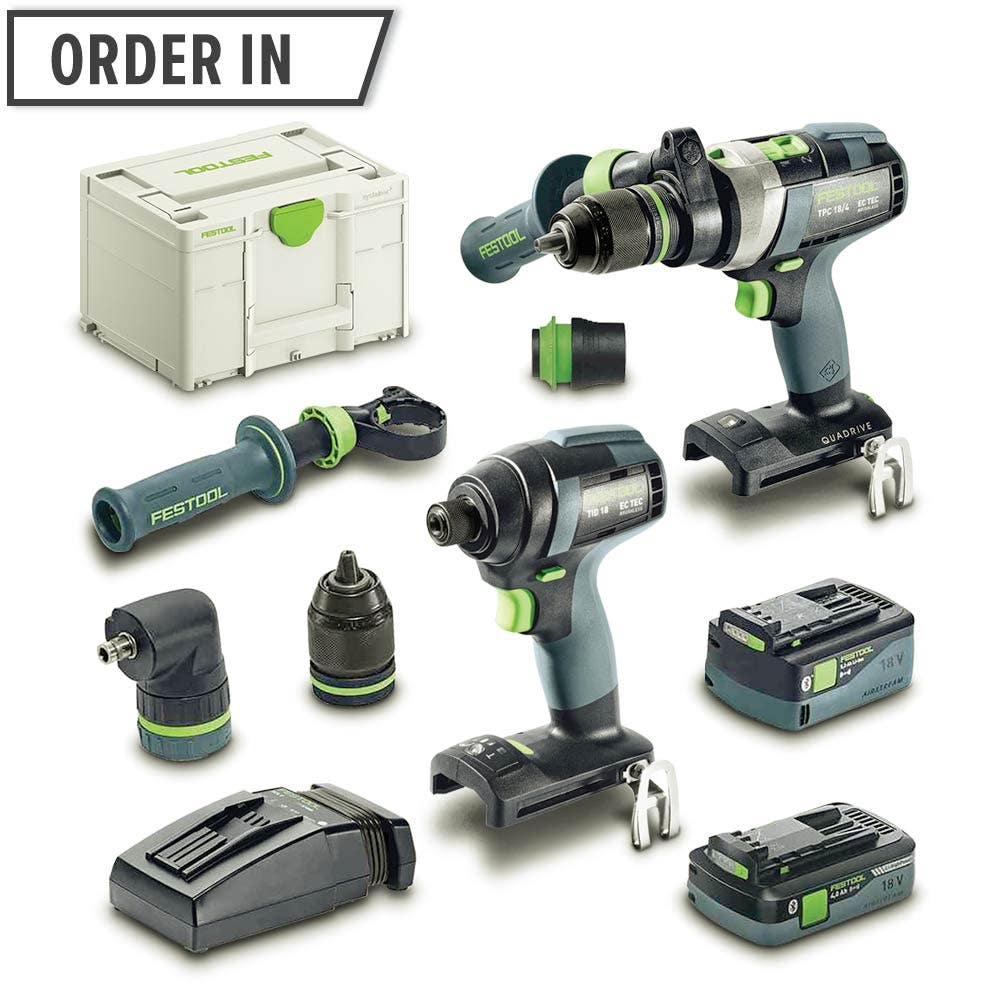 Kit combinado FESTOOL 18V com 2 baterias (1 x 4,0Ah / 1 x 5,2Ah) - Código 576999