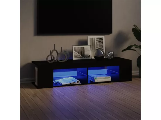 Meuble TV avec lumières LED noir 135x39x30 cm