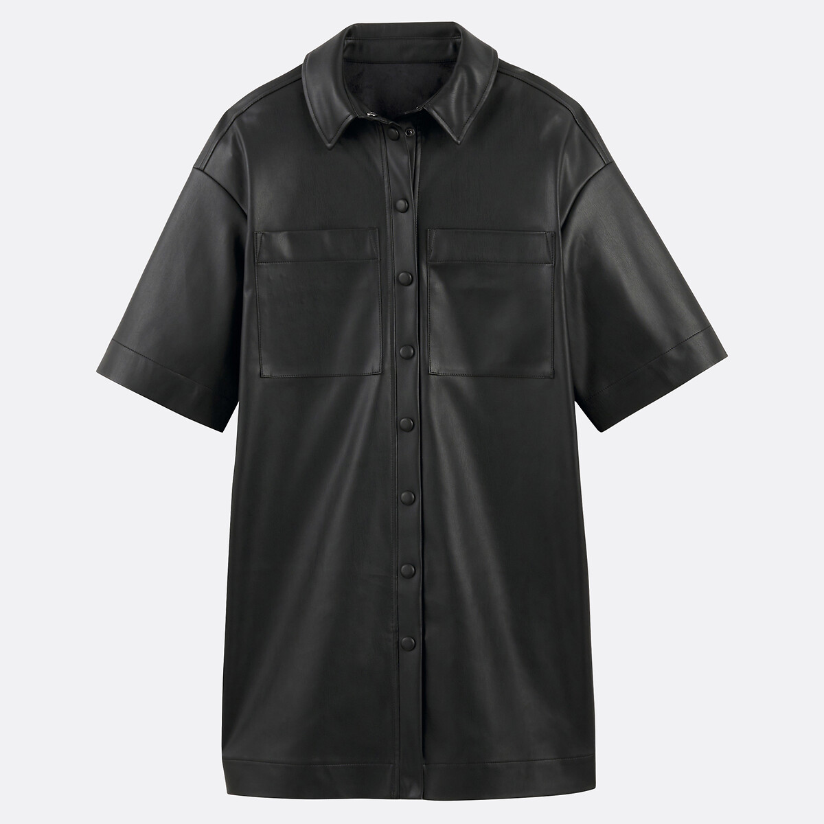 COLEÇÕES LA REDOUTE<br>Vestido curto folgado em couro sintético, modelo Signature SARA