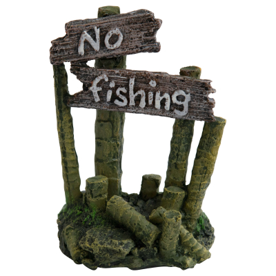 Deep Sea Aquariumdekoration Pfosten No fishing 8x6x11.5cm