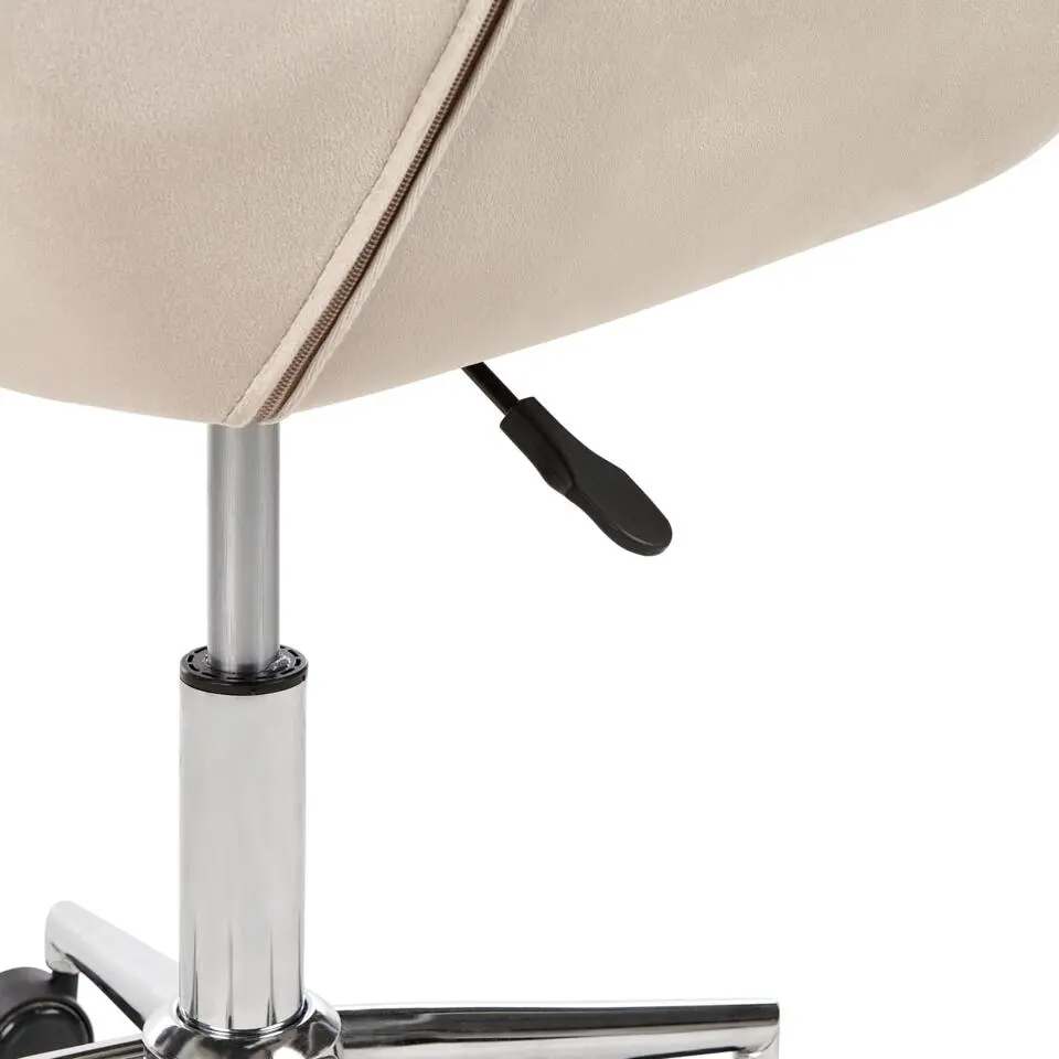 LABELLE - Bureaustoel - Beige - Fluweel