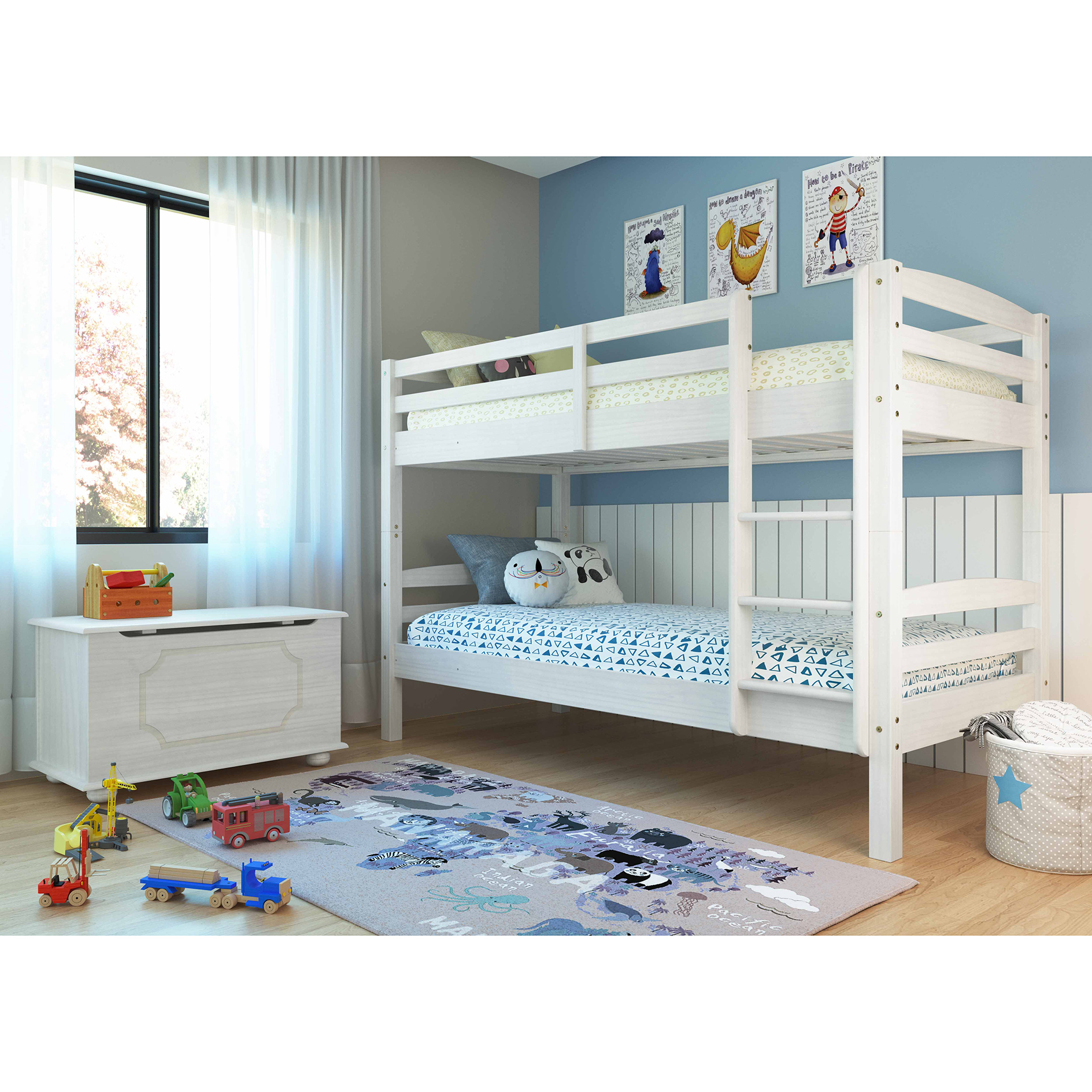 Etagenbett ANNIKA - weiß - 2 Einzelbetten - 2x 90x200 cm