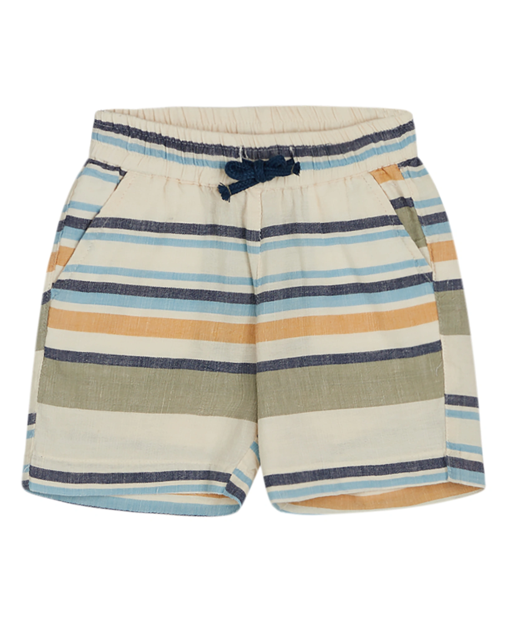Shorts HARALD mit Leinen gestreift in seagrass