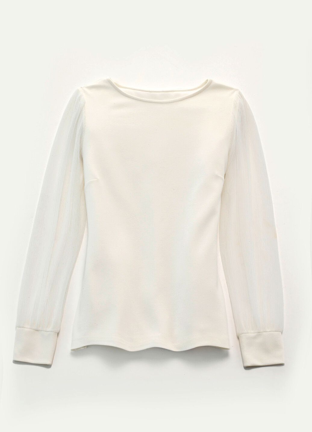 Shirt mit langen, plissierten Chiffonärmeln