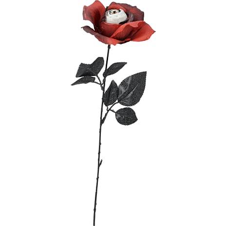 Halloween kunstig rose 42 cm - flere varianter - assorteret