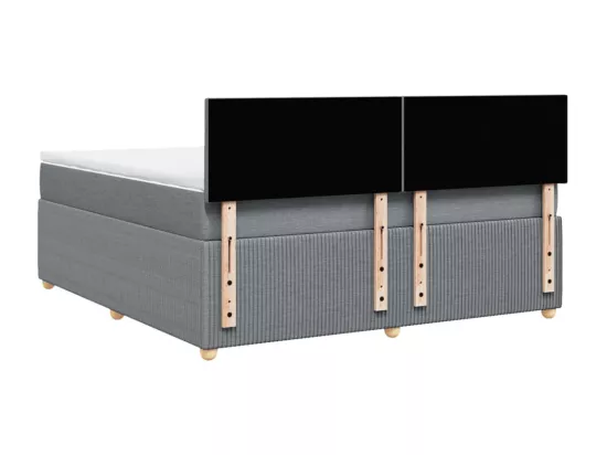 Sommier à lattes de lit avec matelas Gris clair 180x200cm Tissu