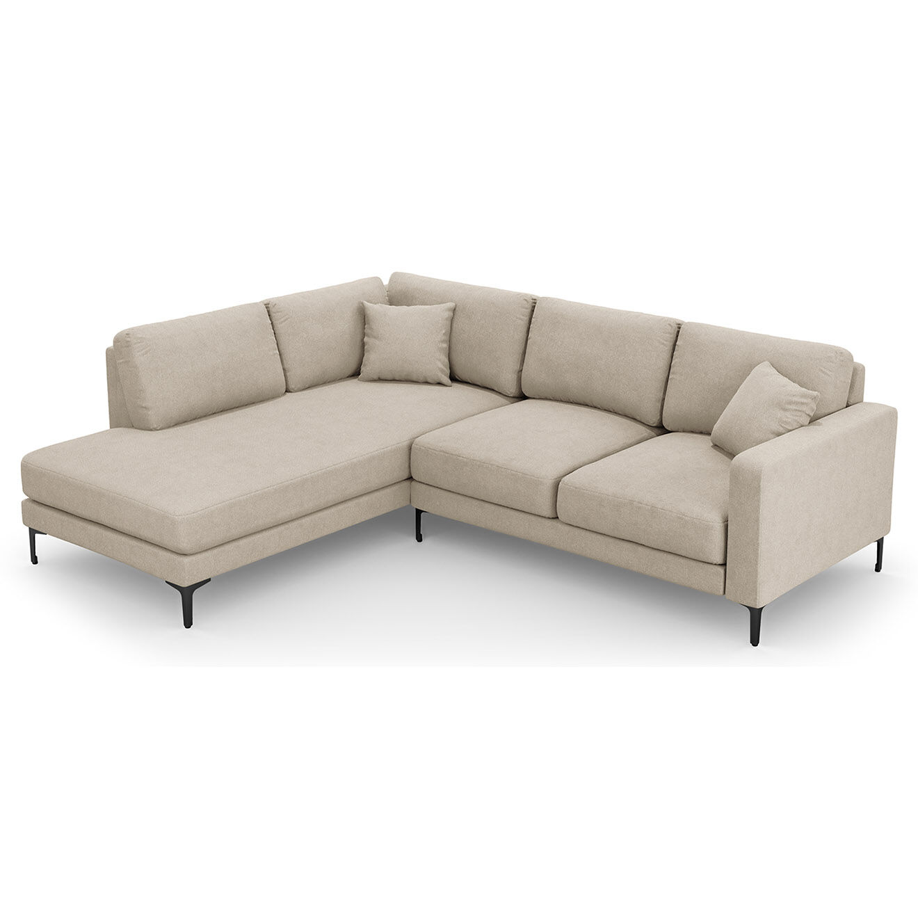 Mazzini Sofas Canapé d'angle Gauche Venus 5 Places beige - 254x185x90 cm
