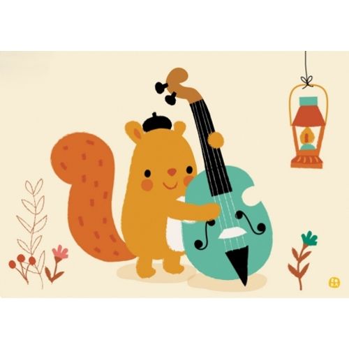 By bora ansichtkaart - eekhoorn basgitaar