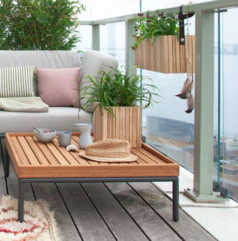 Squarely Copenhagen GrowON plantenbak incl waterreservoir 22x22 donker eiken