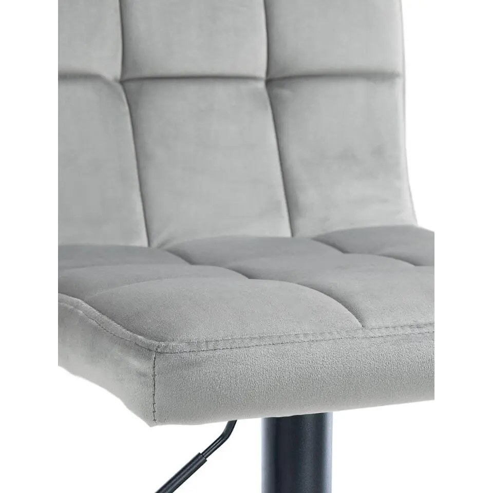 CLP Set van 2 Barkruk Peru zwart Frame - Fluweel - grijs