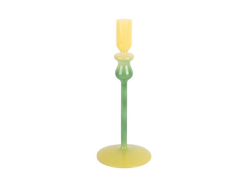 Candle Holder Duo Colores Medium PT4347LY Retro green & soft yellow