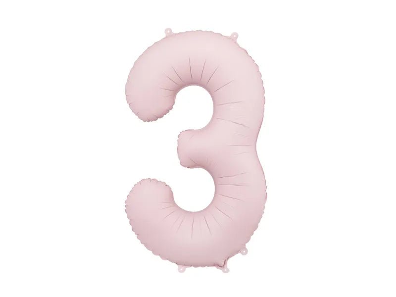 3 Jaar Cijfer Ballon Lichtroze Leeg 86cm