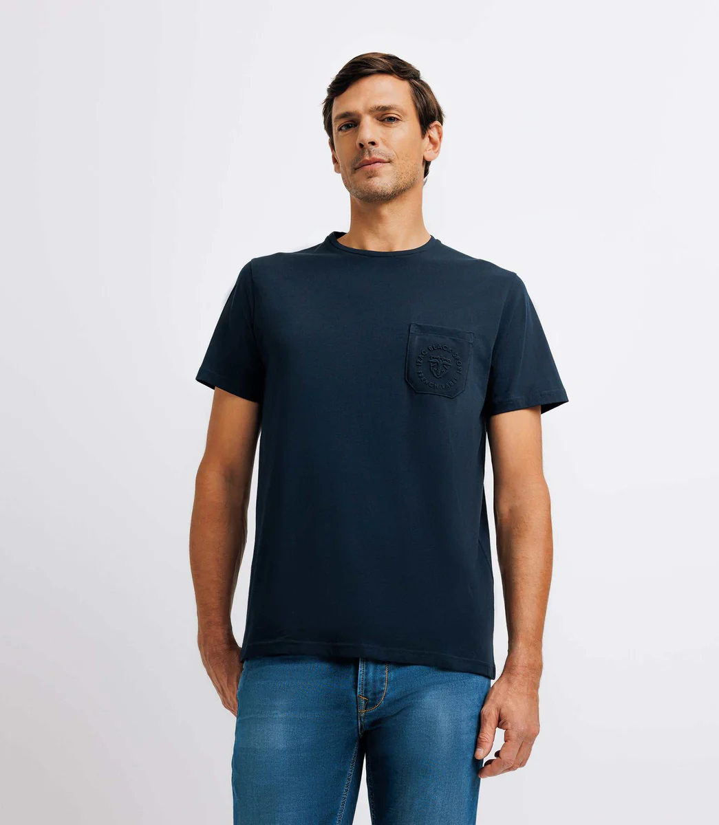 T-shirt à manches courtes uni marine