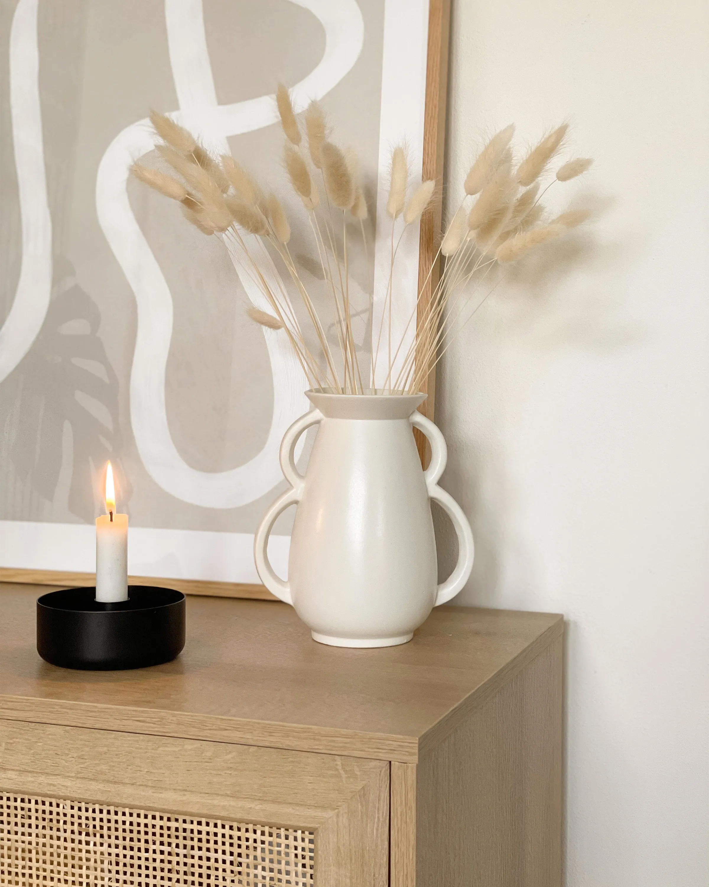 Bloemenvaas KOROPI Keramiek 19 cm Wit