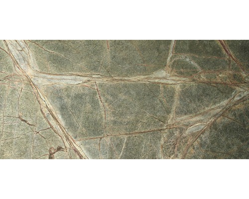 Echte steenmarmer SlateLite, flinterdun 1,5 mm, Regenwoudgroen, 61x122 cm