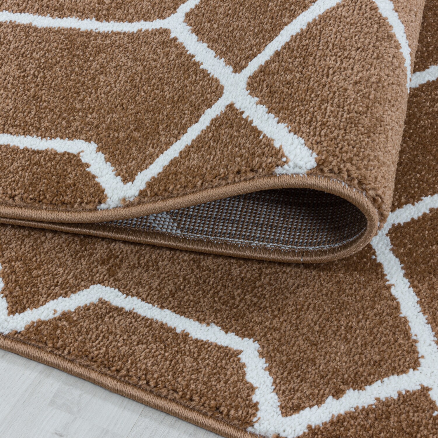 Designer Kurzflor Teppich modern design Wohnzimmer meliert kariert Höhe 10 mm