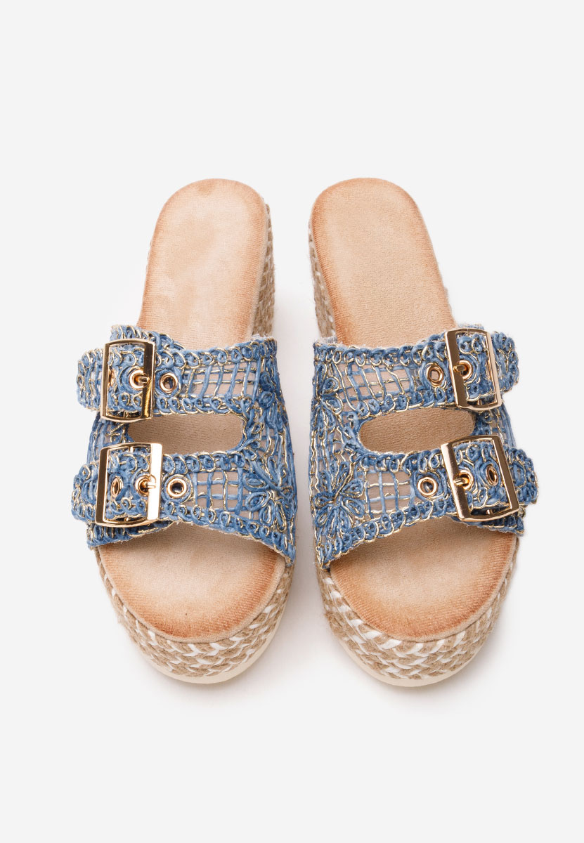 Mules à plateforme bleus Marget