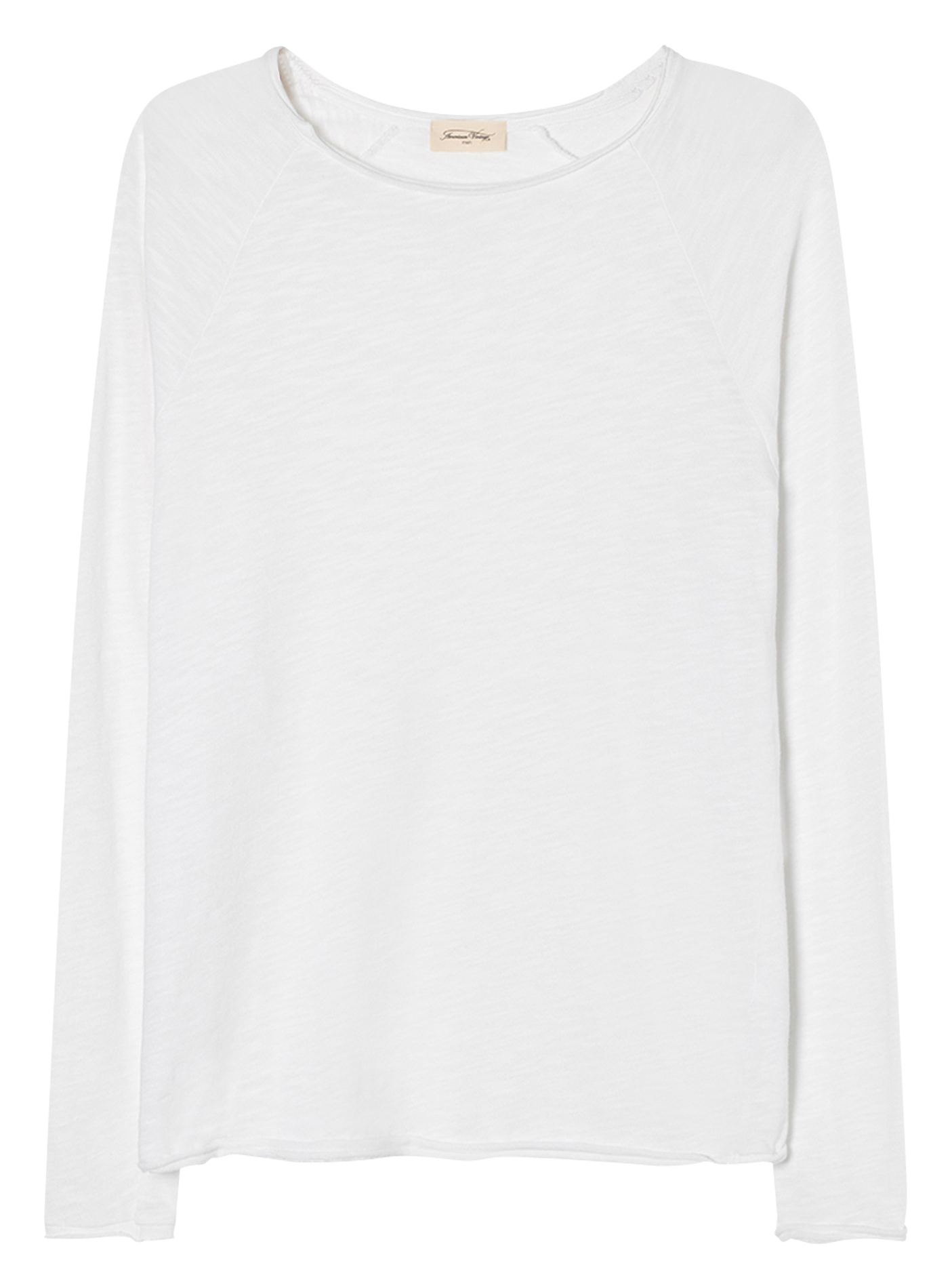 SONOMA - Tee-shirt col rond en coton flammé | Blanc